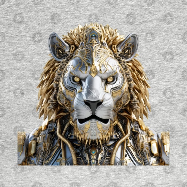 King of Cyborg - Gold and Silver Lion's Stare by Lematworks